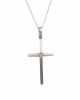 Cross with diamond in 14k white gold