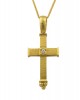 Βυζαντινός σταυρός με διαμάντι από χρυσό Κ18