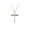 Cross with CZ in 14k white gold 