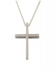 Cross with CZ in 14k white gold 
