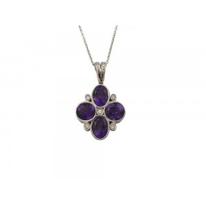 Cross with Amethysts & Diamonds in 18k white gold K18 Cross with Amethysts & Diamonds in 18k white gold K18