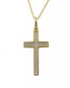 Δίχρωμος ανδρικός σταυρός από χρυσό Κ14