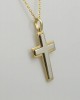 Two-toned baptism cross in 14k gold & white gold