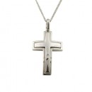 Ανδρικός βαπτιστικός σταυρός από λευκόχρυσο Κ14 