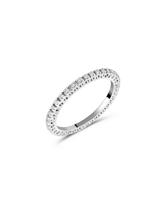 Δαχτυλίδι ολόβερο με 39 πέτρες διαμάντια μπριγιάν 0.23ct από λευκόχρυσο Κ18
