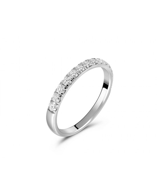 Μισόβερο δαχτυλίδι με διαμάντια 0,48ct από λευκό χρυσό Κ18