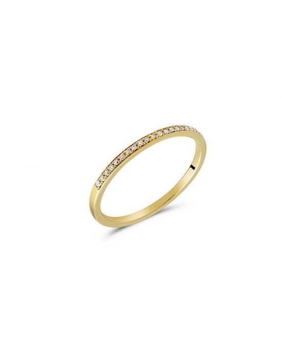 Δαχτυλίδι σειρέ μισόβερο από χρυσό Κ18 με διαμάντια 0,08ct 