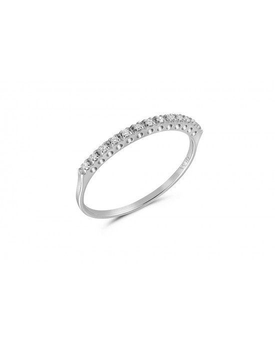 Δαχτυλίδι σειρέ με διαμάντια από λευκόχρυσο Κ18