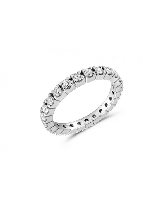 Diamond eternity ring 1,21ct in 18k white gold 