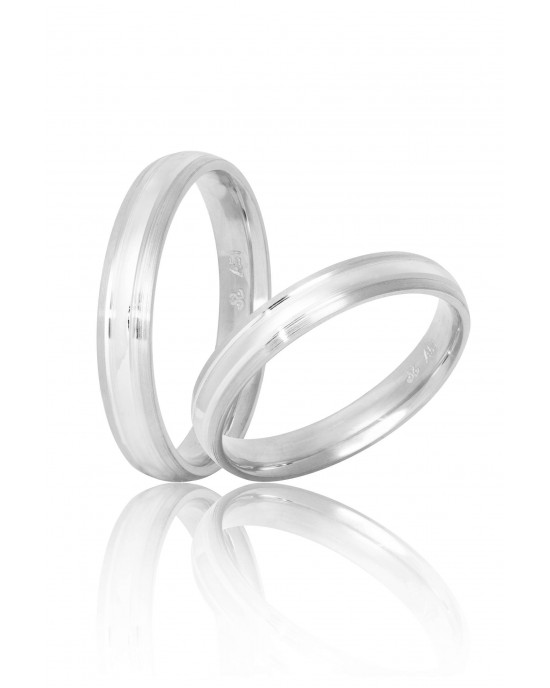 Wedding Rings "Stergiadis" S13  White Gold k9 k14 or k18 3.50mm