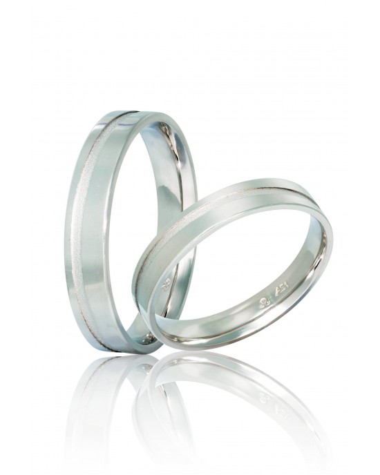 Wedding Rings "Stergiadis" S19 White Gold k9 k14 or k18 4.00mm