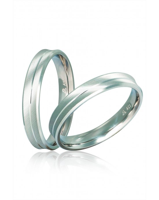 Wedding Rings "Stergiadis" S2 White Gold k9 k14 or k18 4.00mm