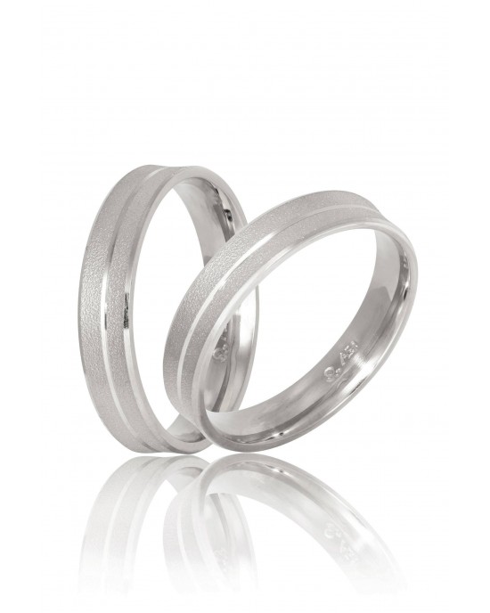 Wedding Rings "Stergiadis" S3 White Gold k9 k14 or k18 4.00mm