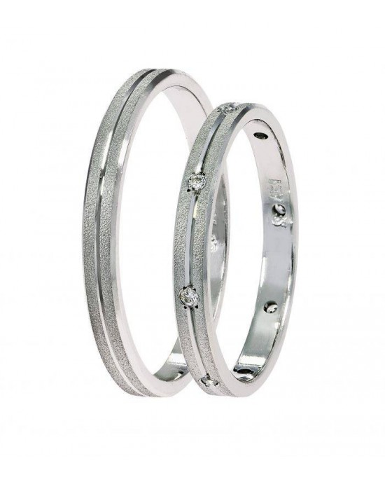 Wedding Rings "Stergiadis" SAT01 White Gold k9 k14 or k18 2.50mm
