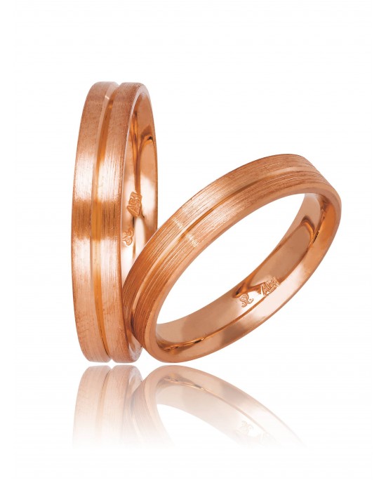 Wedding Rings "Stergiadis" 736 Rose Gold k9 k14 or k18 4.00mm