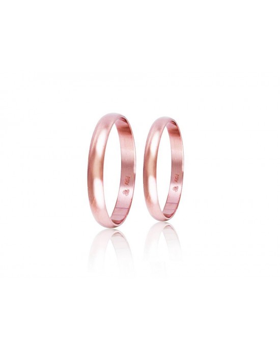 Wedding Rings "Stergiadis" HR1C PInk Gold k9 k14 or k18 3.00mm