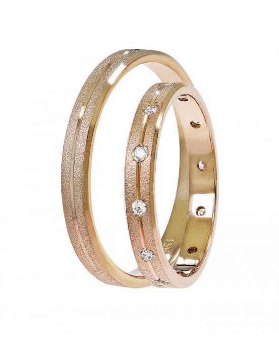 Wedding Rings "Stergiadis" SAT02 PInk Gold k9 k14 or k18 2.50mm