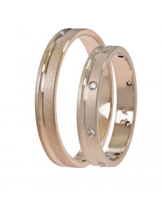 Wedding Rings "Stergiadis" SAT03 PInk Gold k9 k14 or k18 3.00mm