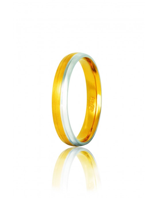 Wedding Rings "Stergiadis" S33  Two-Toned Gold k9 k14 or k18 3.50mm