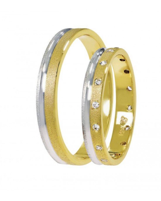 Wedding Rings "Stergiadis" SAT03 Two-Toned Gold k9 k14 or k18 3.00mm